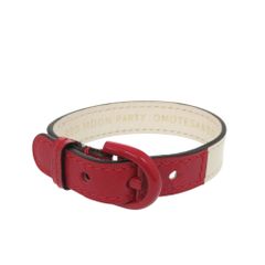 美品 デルボー RED MOON PARTY 限定 レザー ホワイト レッド ブレスレット 白 赤 1117 DELVAUX