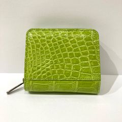 新品！最上級 シャインクロコダイル ターコイズ ミニウォレット L字