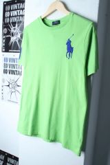◇◇ポロラルフローレン Tシャツ XXL 紺白ツートン プリント ビッグ 