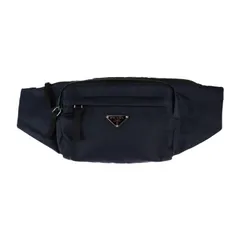PRADA プラダ ボディバッグ ウエストバッグ 2VL005 ナイロン ネイビー系 シルバー金具 ショルダーバッグ 三角ロゴプレート 【本物保証】