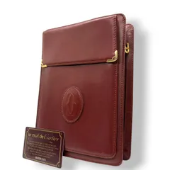 カルティエ Cartier マストライン クラッチバッグ ボルドー ワインレッド レザー 本革 ゴールド 金具 ヴィンテージ ビンテージ レトロ クラシック エレガント ギャランティカード付き 美品 高級 希少 パーティー 2C ロゴ ユニセックス 鞄 i