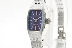 TECHNOS テクノス GEM LADY 450823 レディース 手巻き腕時計 ブルー文字盤 スクエアケース シルバーカラー ステンレスブレス スイス表記 ヴィンテージ ドレスウォッチ TECHNOS - TECHNOS テクノス GEM LADY 450823 レディース 手巻き腕時計