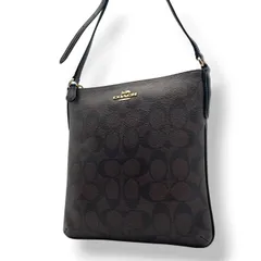 美品 コーチ COACH F58309 シグネチャー ショルダーバッグ クロスボディ サコッシュ PVC レザー 本革 ブラウン 茶 エレガント クラシック レディース 通勤 通学 デイリー お出かけ 旅行 カジュアル シンプル 上品 大人 斜め掛け可 S98