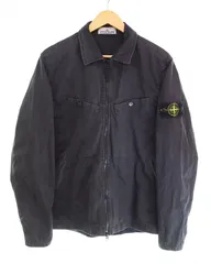 ストーンアイランド STONE ISLAND Brushed Cotton Zip Overshirt ガーメントダイ加工  ジップオーバーシャツ ジャケット 801510104 Ｍ ジャケット ブラック Mサイズ 103MT-4523のサムネイル