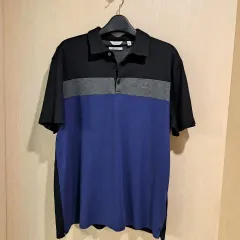 カルバン・クライン バイカラー 半袖 ポロTシャツ サイズL