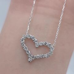 k18 Hello Kitty ハート型ネックレス ダイヤモンド 0.10ct - メルカリ