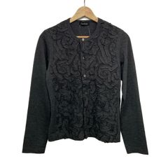 tricot COMMEdesGARCONS(토리코콤데가르손) 가디건 레이디스 미품 TT-040540 다크 그레이 플라워