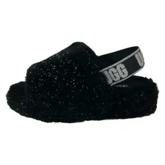 UGG(アグ) サンダル 22 レディース フラッフ イヤー メタリック スパークル 1125232 黒 ムートン