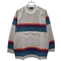 sacai サカイ Cotton T-Shirt ストライプ切替Tシャツ SCW-022 ブルー 2