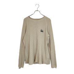 Stussy ベージュ 長袖カットソー L Stussy バックロゴ 長袖 カットソー