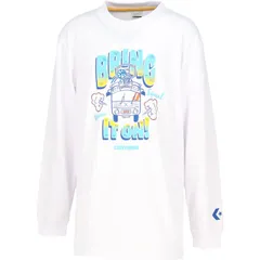 コンバース CONVERSE  Jr.プリントロングスリーブ バスケットボール Ｔシャツ 半袖ＴシャツＪＲ （cb452356l-1100）、ホワイト