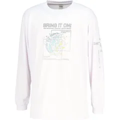コンバース CONVERSE  プリントロングスリーブシャツ バスケットボール Ｔシャツ 半袖Ｔシャツメンズ （cb252367l-1119）、ホワイト×ブラック