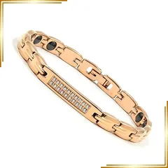 【新品】 Lobyka ゲルマニウム ブレスレット レディース チタン合金 ヘマタイト ピンクゴールド 腕輪 1のサムネイル