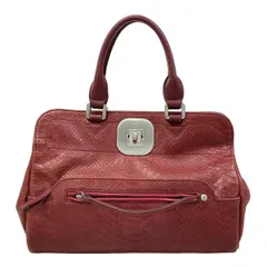 LONGCHAMP(ロンシャン) ハンドバッグ - ボルドー 型押し加工 レザー