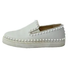 CHRISTIAN LOUBOUTIN(クリスチャンルブタン) スリッポン 34 1/2 レディース ピックボート 1140848 白 スタッズ レザー