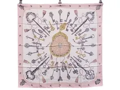 HERMES エルメス スカーフ カレ90  マルチカラー シルク100％ レディース LES CLES 鍵柄