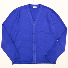 ◎Cruciani クルチアーニ ニットカーディガン 後染め ウール ブルー イタリア製 メンズ 48 b01486のサムネイル