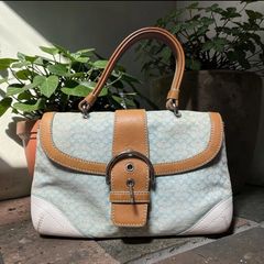 【美品/カード付】コーチ 6349 ソーホー ハンドバッグ レザー シグネチャー COACH コーチ ミニシグネチャーキャンバス ソーホーハンドバッグ