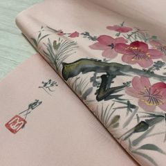 R43名古屋帯 塩瀬 蝶 落款 正絹 着物帯 仕立て上り美品 - メルカリ