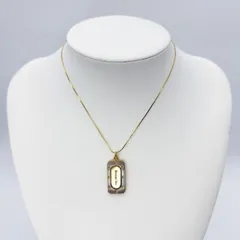 Christian Dior（クリスチャンディオール）ヴィンテージ ロゴプレート ネックレス ゴールドトーン×シルバーカラー コンビデザイン