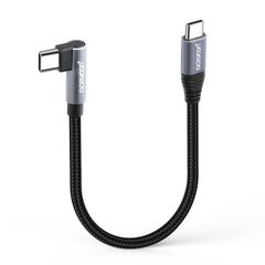 特価商品 aceyoon USB C ケーブル 短い 線長20cm Type-C L字 1本 最大100W 急速充電 タイプC 単側L型 20センチ 480Mbps データ同期 CtoC ケーブル 90度 垂直 オス-オス 0.2M for iPhone 17