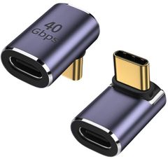 特価商品 オーディオファン USB L字アダプタ USB4.0 40GB PD対応 Type-Cメス⇔Type-Cオス C 2点セット
