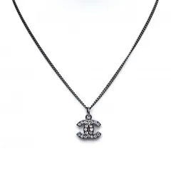 CHANEL（シャネル）ココマーク ラインストーン ネックレス ヴィンテージ ペンダント シルバートーン レディース アクセサリー【中古】
