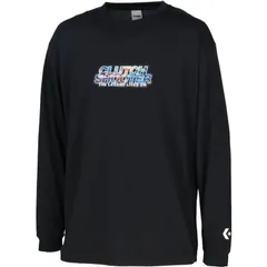 コンバース CONVERSE  プリントロングスリーブシャツ バスケットボール Ｔシャツ 半袖Ｔシャツメンズ （cb252364l-1911）、ブラック×ホワイト