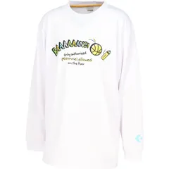 コンバース CONVERSE  Jr.プリントロングスリーブ バスケットボール Ｔシャツ 半袖ＴシャツＪＲ （cb452358l-1100）、ホワイト