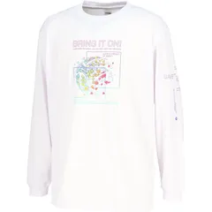 コンバース CONVERSE  プリントロングスリーブシャツ バスケットボール Ｔシャツ 半袖Ｔシャツメンズ （cb252367l-1174）、ホワイト×パープル