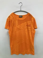 DIESEL ディーゼル Tシャツ/カットソー XL オレンジ その他総柄 ミドル丈 半袖 クルーネック(丸首)
