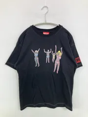 DIESEL ディーゼル Tシャツ/カットソー XS ブラック 前面プリント バックプリント ブランドロゴ ミドル丈 半袖 クルーネック(丸首)