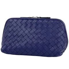 ボッテガヴェネタ BOTTEGAVENETA イントレチャート ポーチ 化粧ポーチ レザー パープル レディース 【中古】のサムネイル