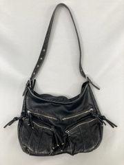 3F ヴィンテージ 本革 シボレザー ショルダーバッグ ダブルジップ 