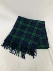 FRED PERRY フレッドペリー マフラー グリーン チェック柄 ブランドロゴ フリンジのサムネイル
