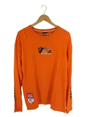 ネスタブランド NESTA BRAND プルオーバー Tシャツ ロンT 長袖 プリント 刺繡 ロゴ オレンジ サイズL QQQのサムネイル