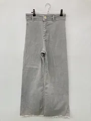 ZARA ザラ デニムパンツ EUR 36 グレー 無地 クロップド・半端丈 フルレングス ワイド・ルーズ ストレート ハイウエスト ヴィンテージ