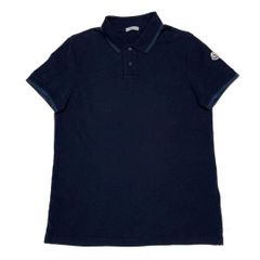 MONCLER モンクレール 半袖ポロシャツ ネイビー 襟ロゴ ワッペン XL snc モンクレール Moncler ポロシャツ XXL 紺 半袖 ワッペン ロゴ