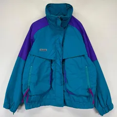 古着 90's/90年代 コロンビア Columbia ジャケット ブルゾン フルジップ マルチカラー ワンポイントロゴ  グリーン系 レディースのサムネイル