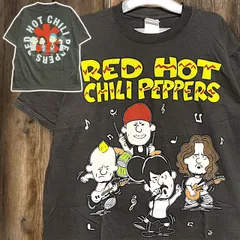 バンド Tシャツ レッドホットチリペッパーズ レッチリ RED HOT CHILI PEPPERS 　チャーリーブラウン　アメコミ 黒   XLサイズ  古着 ビンテージ used vintage  p20/のサムネイル