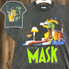 ムービー Tシャツ マスク　MASK 映画　コメディ　ムービー　洋画　ジムキャリー 黒 USA製  Lサイズ シングルステッチ 古着 ビンテージ used vintage  p20/のサムネイル