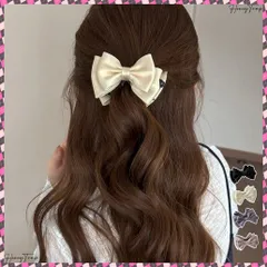 ビッグリボンバンスクリップサテンクリップ 大人可愛いヘアアクセサリー フェミニンヘアクリップ 簡単髪留め 女子会二次会 デート髪飾り しっかり留まるリボンクリップ 演奏会ヘアアレンジ ヘアアクセ 韓国風 髪飾り結婚式発表会