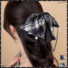 チェック柄 リボン バンスクリップ大きめ 韓国風 おしゃれ ヘアアクセサリー 大人可愛い ヘアアレンジ 簡単髪留め カジュアル 誕生日 リボンクリップ プレゼント ヘアアレンジグッズ 髪飾り結婚式発表会 シンプルヘアアクセ 送料無料