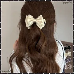 ビッグリボンバンスクリップサテンクリップ 大人可愛いヘアアクセサリー フェミニンヘアクリップ 簡単髪留め 女子会二次会 デート髪飾り しっかり留まるリボンクリップ 演奏会ヘアアレンジ ヘアアクセ 韓国風 髪飾り結婚式発表会 送料無料