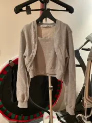 MUSINSA 낫노잉 ボレロ クロップド スウェット メランジ グレーのサムネイル