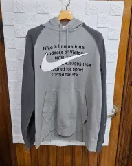ナイキ スウッシュ フードTシャツ グレー
