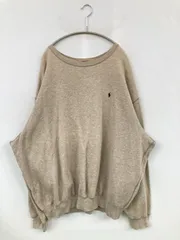 Polo by Ralph Lauren ポロバイラルフローレン スウェット XXL ベージュ コットン 裏起毛 無地 ワンポイント ブランドロゴ 刺繍 長袖