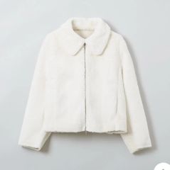 新品ストラウール調ビッグ襟ブルゾンコートライトグレー38 - メルカリ