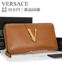 未使用品】ヴェルサーチ メデューサ レザー ラウンドファスナー長財布 