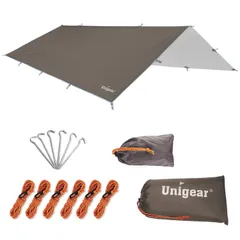 【新着商品】Unigear 防水タープ キャンプ タープ テント 軽量 日除け 高耐水加工 紫外線カット 遮熱 サンシェルター ポータブル 天幕 シェード アウトドア 収納ケース付 2-6人用 4サイズ XL（300*400）のサムネイル